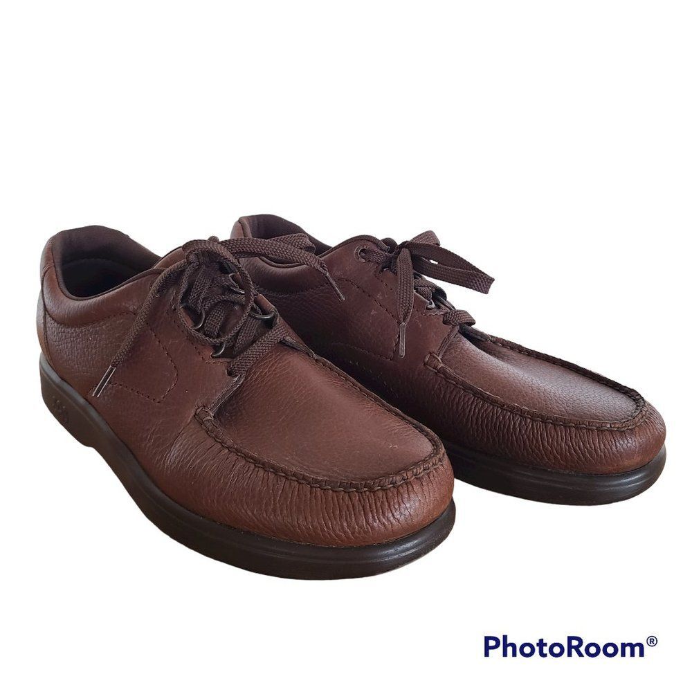 SAS Mens Bout Time Cordovan Brown Leather Lace Up Shoes Size 12 Narrow